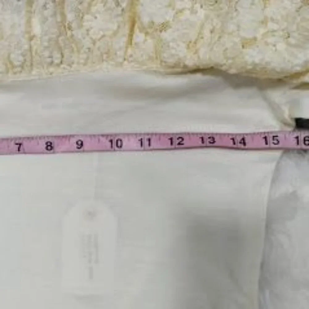 Coco + Jaimeson OffShoulder Lace Ruffle Cream Bodysuit Boho Festive Whimsy Small - Picture 10 of 11